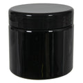 16 oz. Black PET Straight-Sided Round Jar with 89/400 Black Snap-Top Cap
