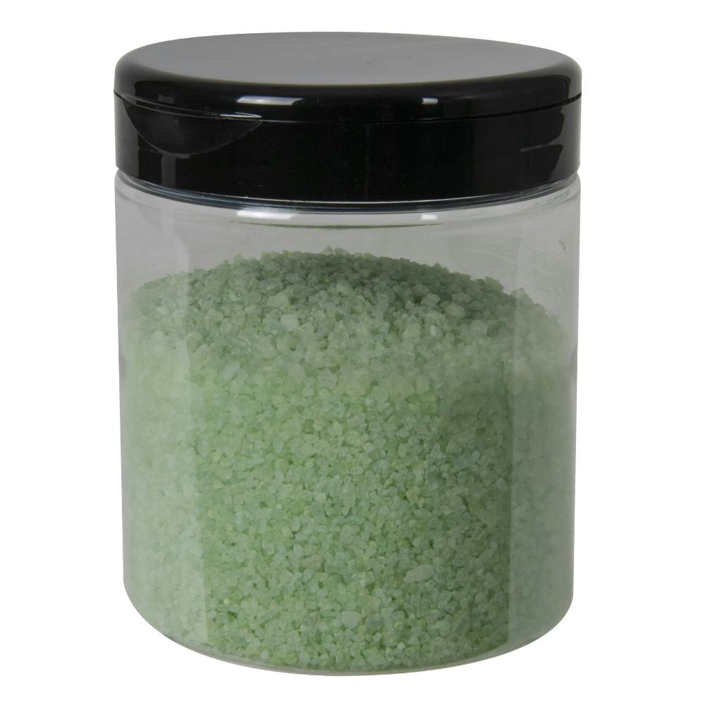 19 oz. Clear PET Straight-Sided Round Jar with 89/400 Black Snap-Top Cap