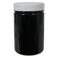 25 oz. Black PET Straight-Sided Round Jar with 89/400 White Snap-Top Cap