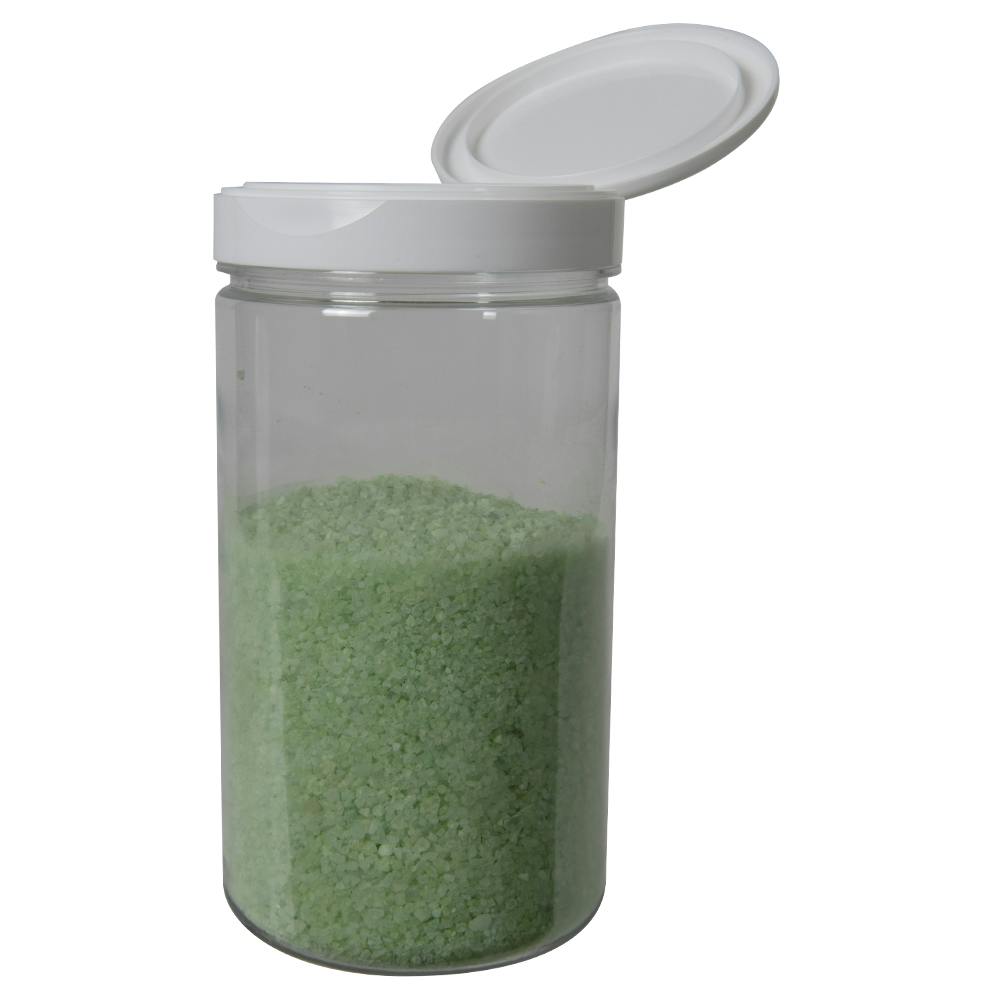 32 oz. Clear PET Straight-Sided Round Jar with 89/400 White Snap-Top Cap