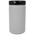 32 oz. White PET Straight-Sided Round Jar with 89/400 Black Snap-Top Cap