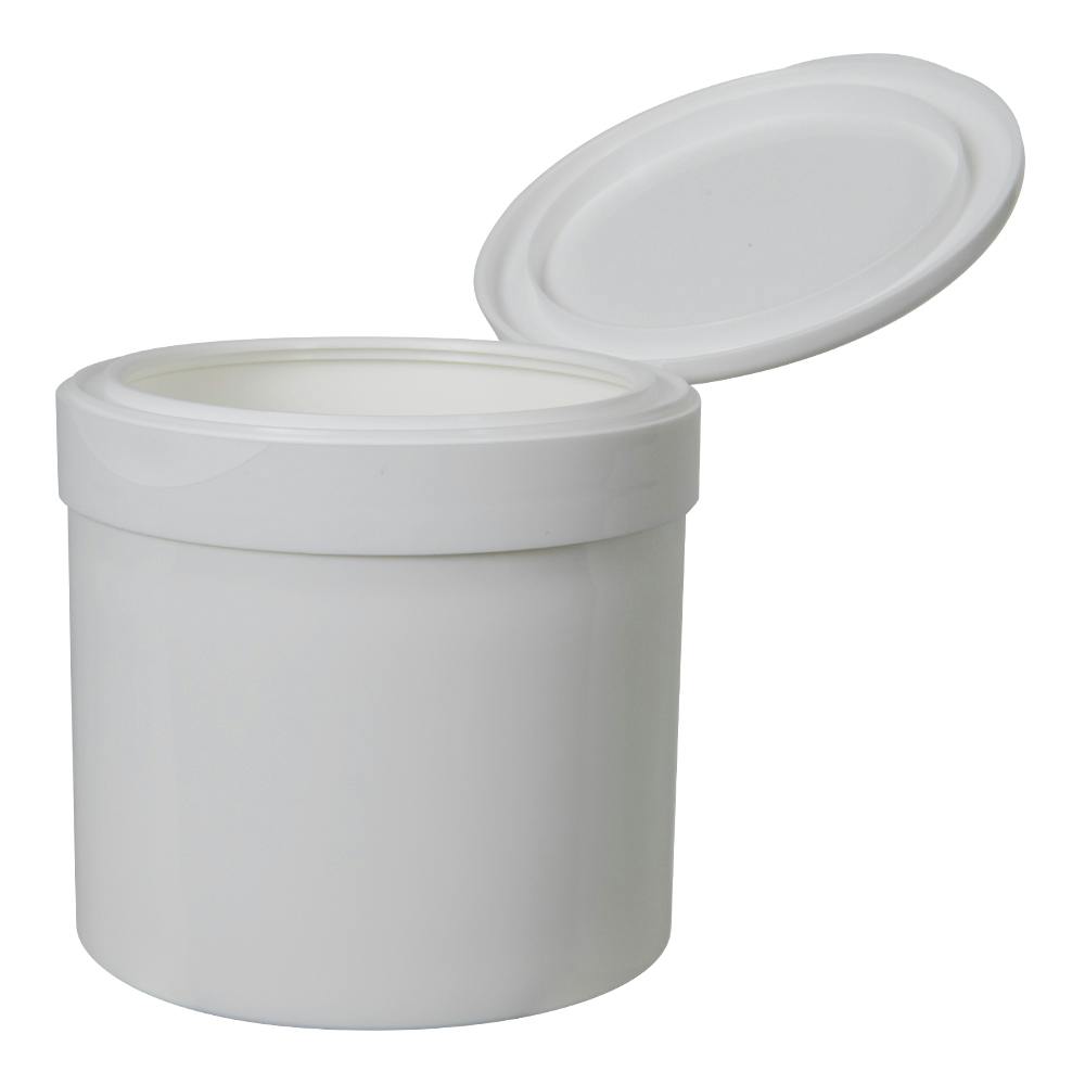 12 oz. White Polypropylene Straight-Sided Thick-Walled Round Jar with 89/400 White Snap-Top Cap