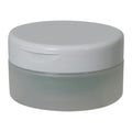 4 oz. Natural Frosted Polypropylene Straight-Sided Double-Walled Round Jar with 89/400 White Snap-Top Cap