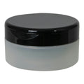 4 oz. Natural Frosted Polypropylene Straight-Sided Double-Walled Round Jar with 89/400 Black Snap-Top Cap
