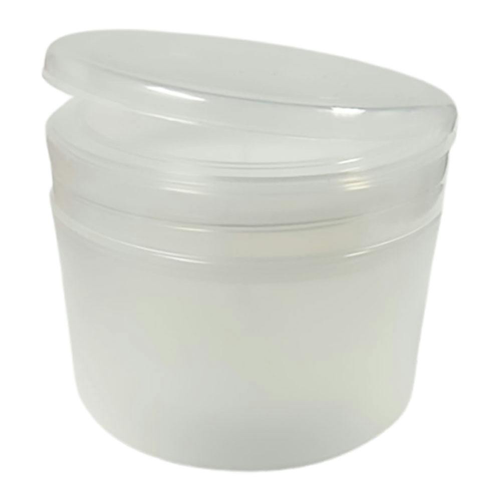 8 oz. Natural Frosted Polypropylene Straight-Sided Double-Walled Round Jar with 89/400 Natural Snap-Top Cap