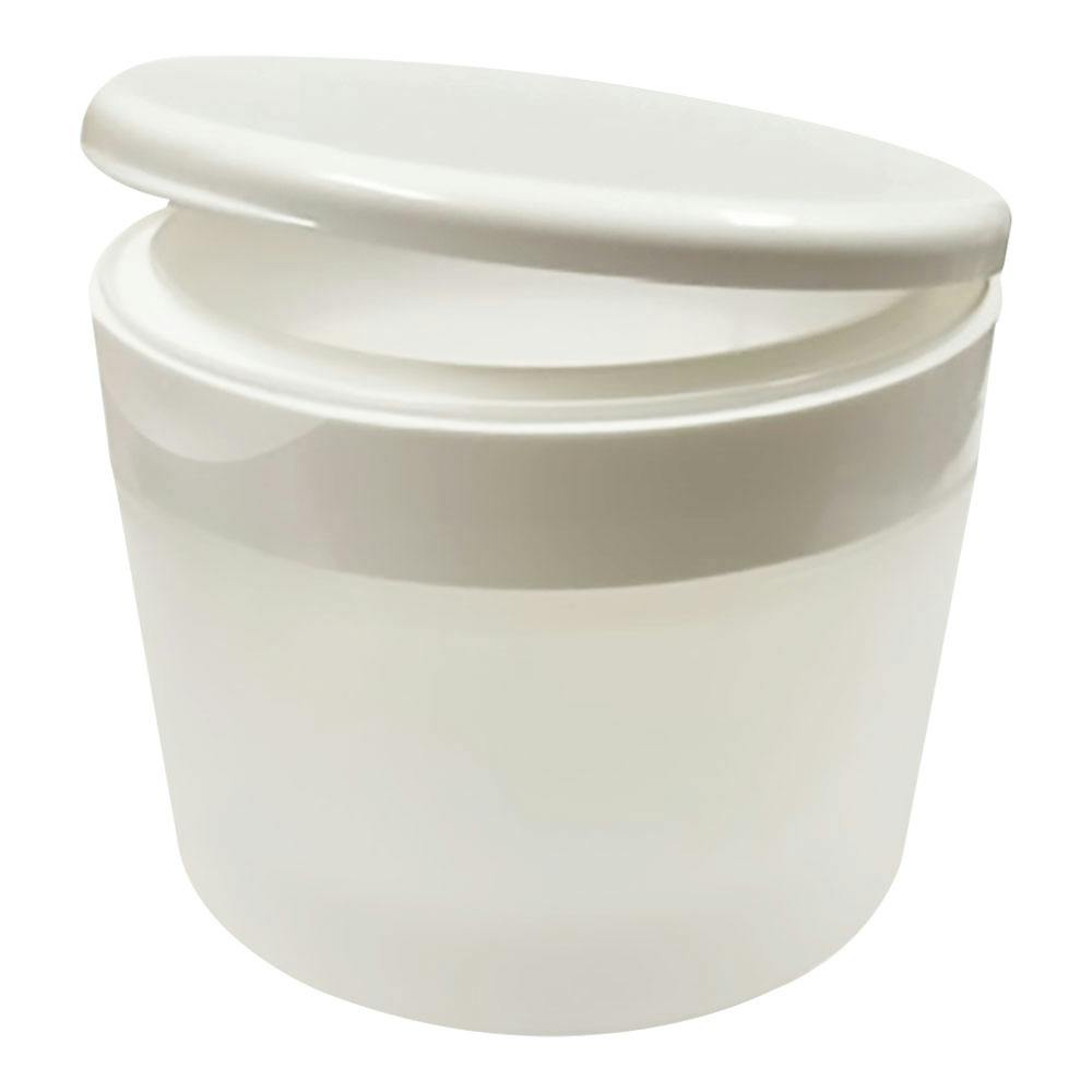 8 oz. Natural Frosted Polypropylene Straight-Sided Double-Walled Round Jar with 89/400 White Snap-Top Cap