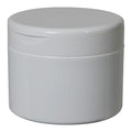 8 oz. White Polypropylene Straight-Sided Double-Walled Round Jar with 89/400 White Snap-Top Cap