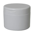 8 oz. White Frosted Polypropylene Straight-Sided Double-Walled Round Jar with 89/400 White Snap-Top Cap