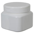 16 oz. White PET Firenze Square Jar with 89/400 White Snap-Top Cap