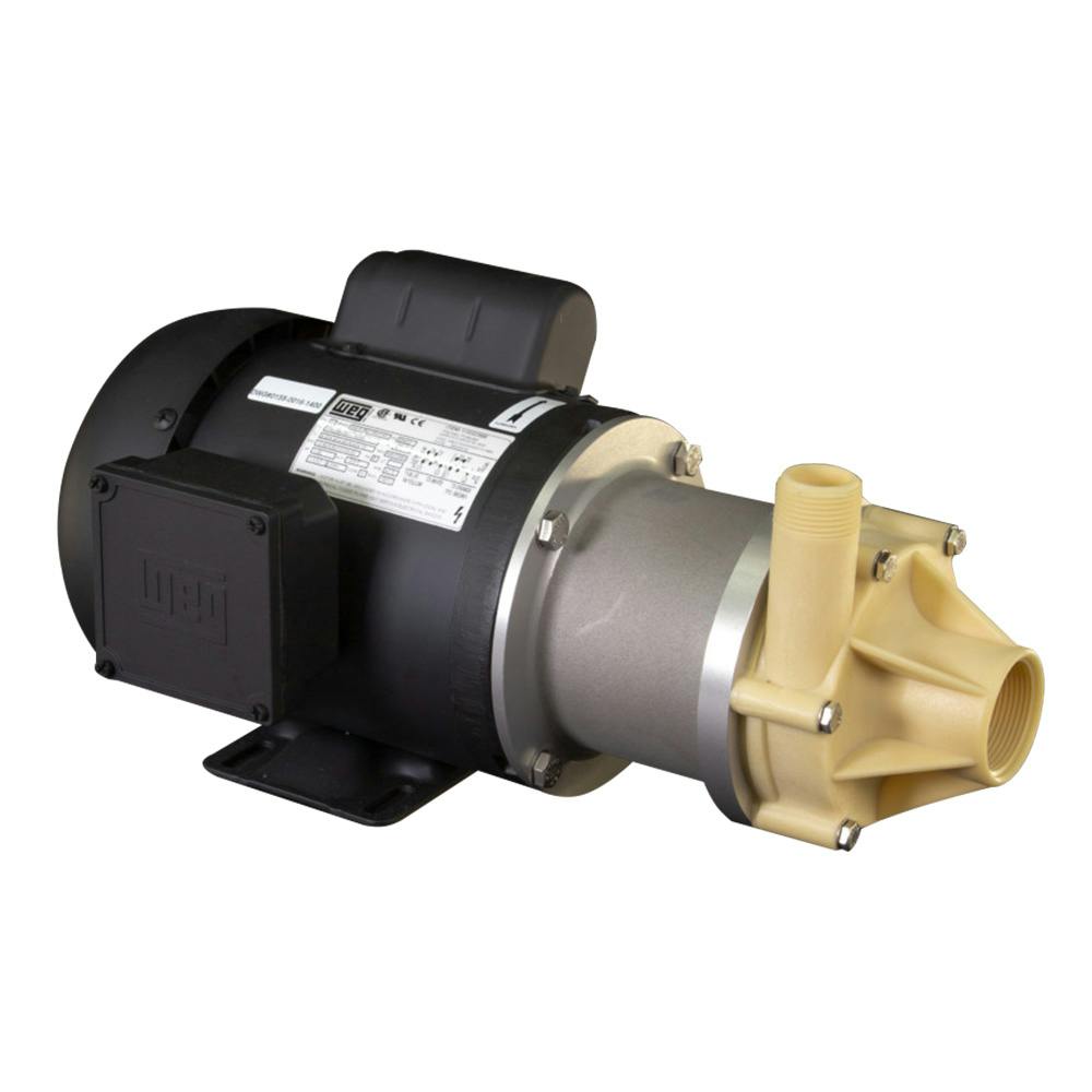 TE-7K-MD March® Magnetic Drive Kynar® Pump with 3/4 HP, 115/230v, 1 Phase TEFC Motor