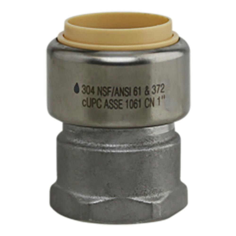 1/2" Push-Fit x 1/2" FPT Stainless Steel Female Adapter