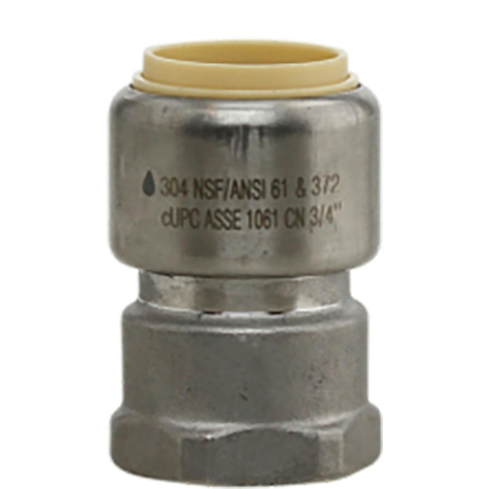 3/4" Push-Fit x 3/4" FPT Stainless Steel Female Adapter