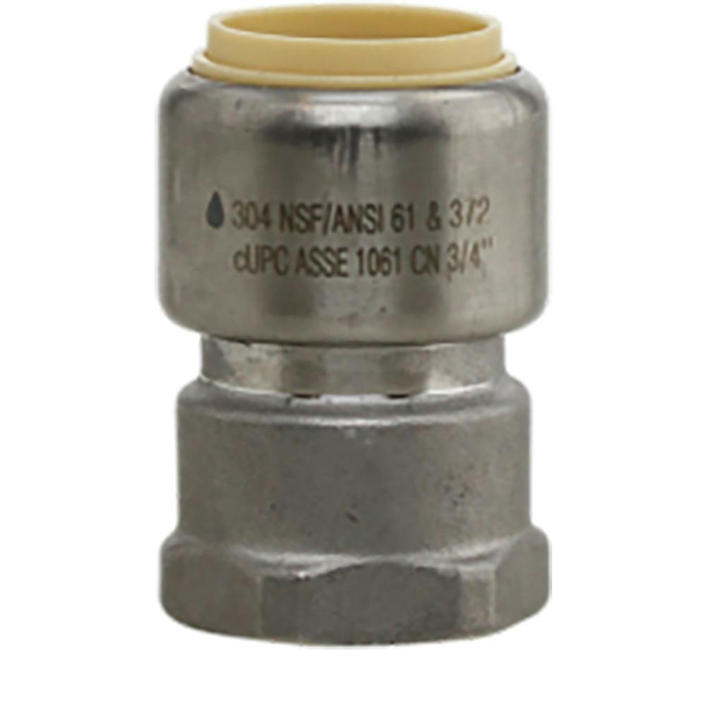 1" Push-Fit x 1" FPT Stainless Steel Female Adapter