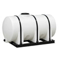 1300 Gallon Natural Polyethylene Round Free-Standing Horizontal Leg Tank with Sump, 2" Fitting & 16" Lid - 62" Dia. x 114" L