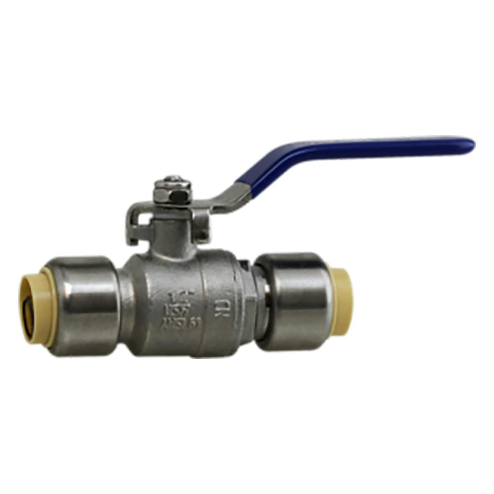 1/2" Push-Fit x 1/2" Push-Fit Stainless Steel Ball Valve