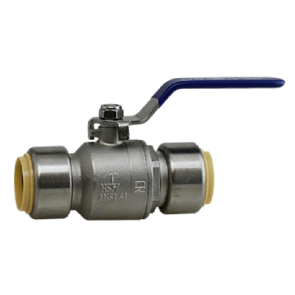 1" Push-Fit x 1" Push-Fit Stainless Steel Ball Valve