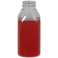 12 oz. Clear PET Square Milkman Beverage Bottle with 38mm DBJ Neck (Cap Sold Separately)