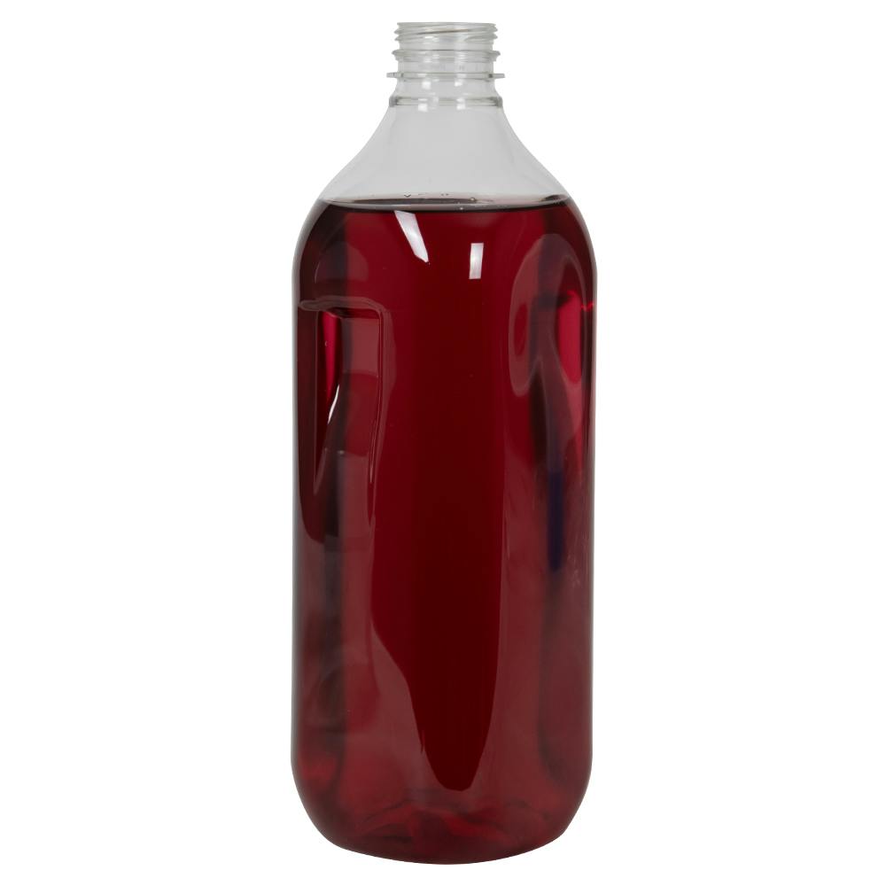 59 oz. Clear PET Square Milkman Beverage Bottle with 38mm DBJ Neck (Cap Sold Separately)