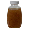 9 oz. Clear PET Clark Oblong Bottle with 38/400 White Ribbed Cap with Foil Induction Seal