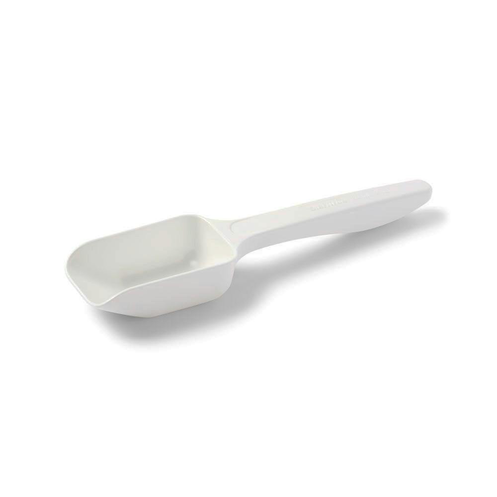 60mL (2 oz.) White Polystyrene Sterile SteriTrue™ Sampling Scoop with Flat Bottom - Case of 100