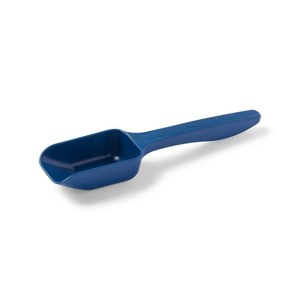 60mL (2 oz.) Blue Polystyrene Sterile SteriTrue™ Metal Detectable Sampling Scoop with Flat Bottom - Case of 100