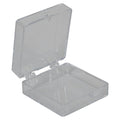 Clear Polystyrene Hinged Box - 1-1/4" L x 1-1/4" W x 1/2" Hgt. (Case of 1000)