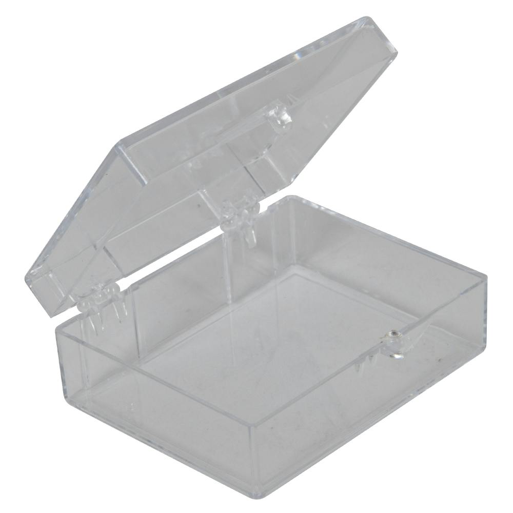 Clear Polystyrene Hinged Box - 2-1/8" L x 1-5/8" W x 3/4" Hgt. (Case of 1000)