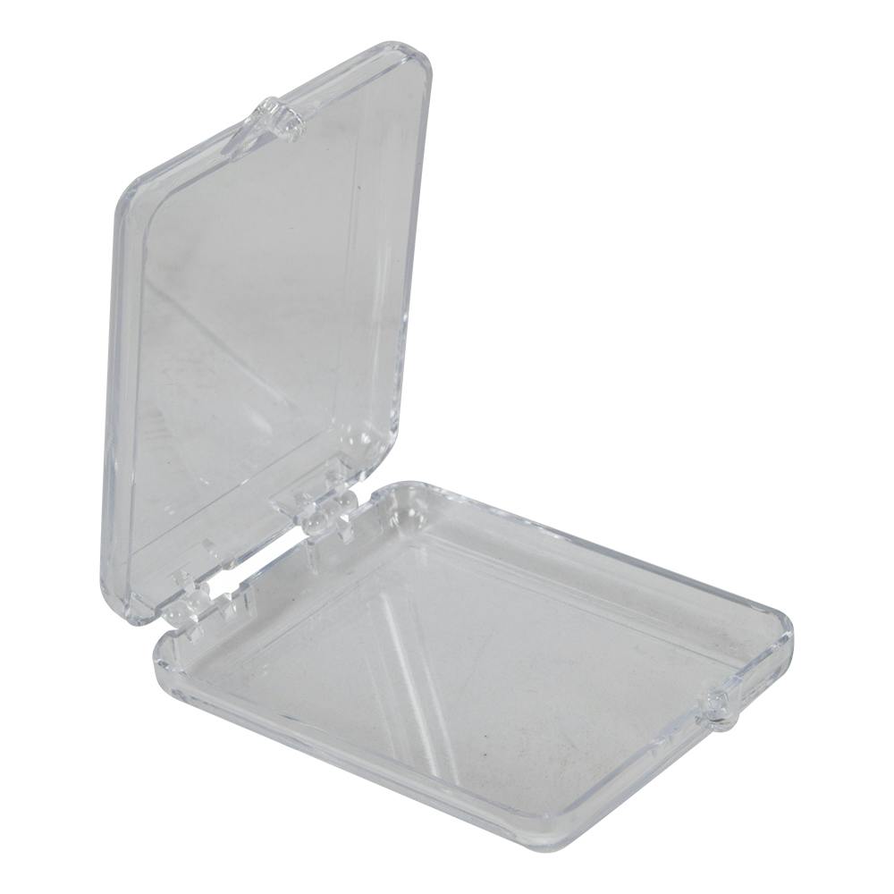 Clear Polystyrene Hinged Box with Rounded Corners - 1-5/8" L x 2-1/8" W x 3/8" Hgt. (Case of 1140)