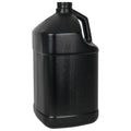 1 Gallon Black HDPE Square Jug with 38/400 Black Ribbed Cap with Heat Induction Liner