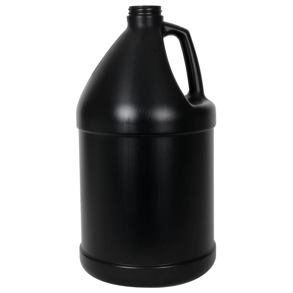 1 Gallon Black HDPE Round Jug with 38/400 Neck (Cap Sold Separately)