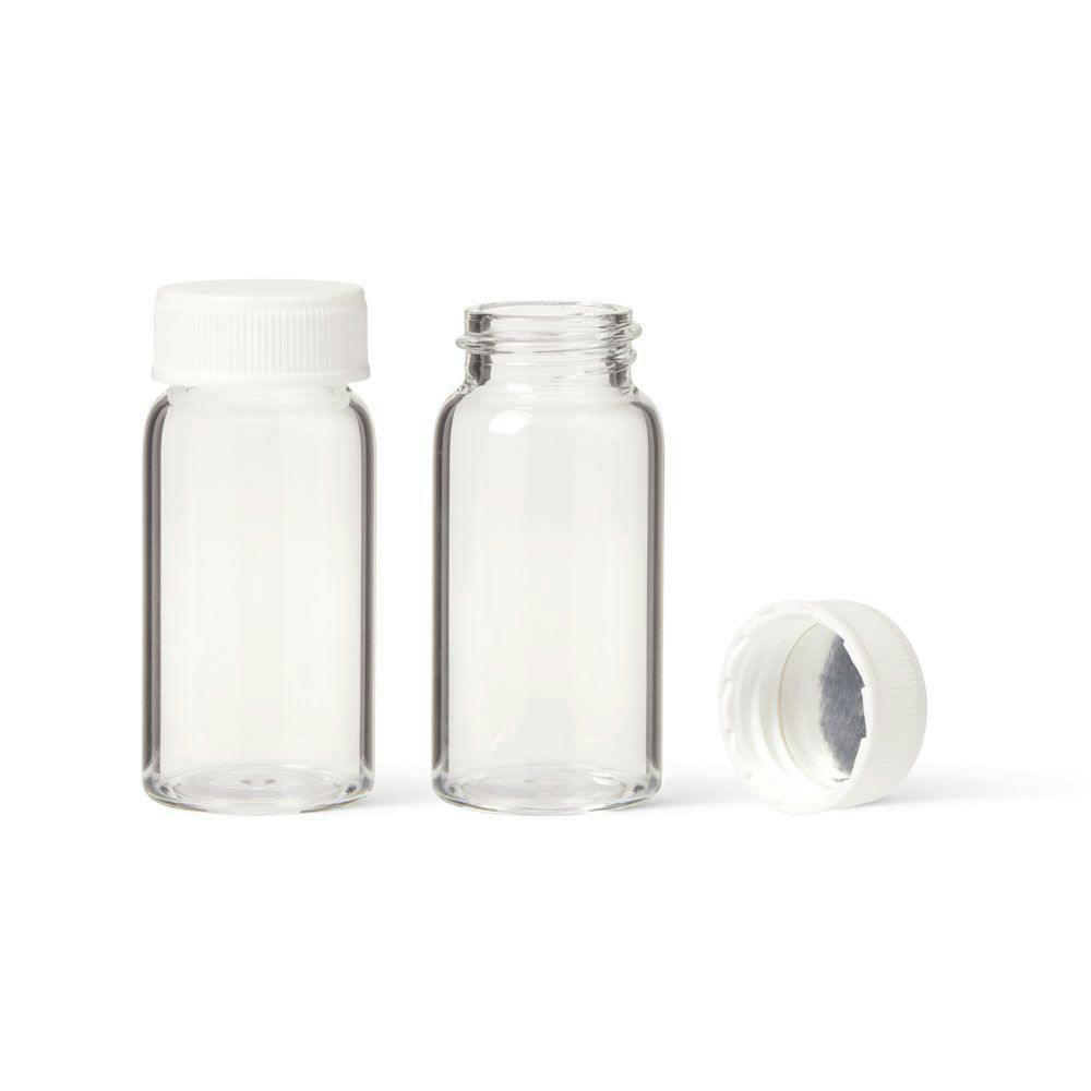 20mL Glass Scintillation Vials with Unattached 22/400 Polypropylene Cap with Pulp Foil Liner - Package of 500