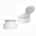 28/400 White Polypropylene Ribbed Simplicity Snap-Top Dispensing Cap with 0.125" Orifice