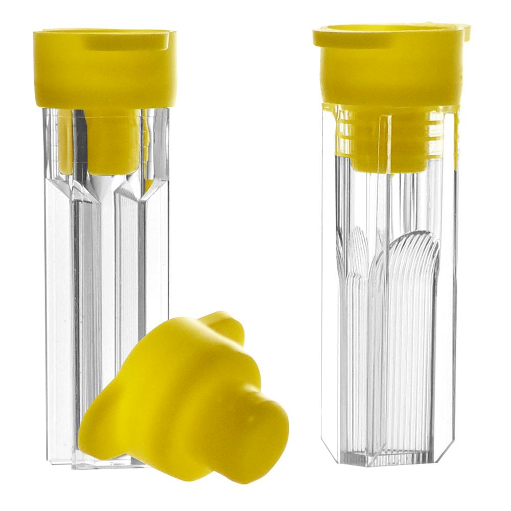 Yellow Plug Cap for Cuvettes with Round Opening - Case of 500