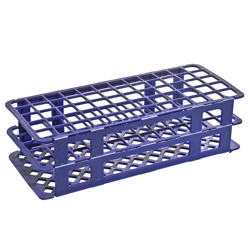 Blue Polypropylene Economy Test Tube Rack for 15-17mm Tubes with 60 Places - Case of 5