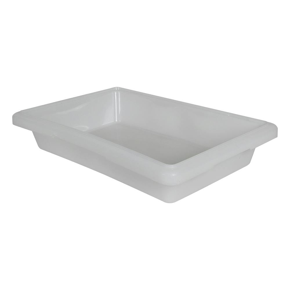 3" Deep Full Size White Polypropylene Food Storage Container - 26" L x 18" W x 3" Hgt.