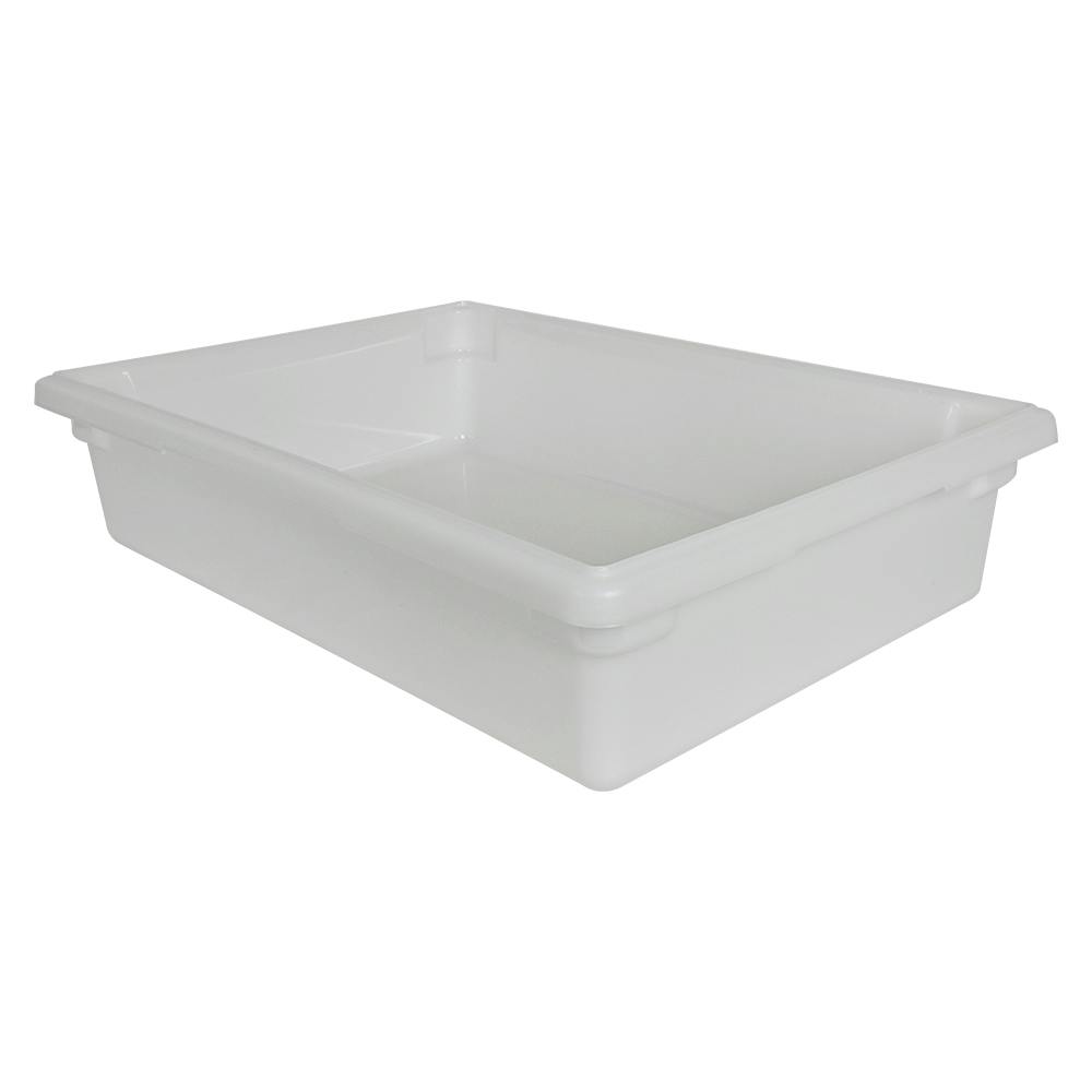 3" Deep Half Size White Polypropylene Food Storage Container - 18" L x 12" W x 3" Hgt.