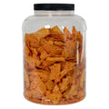225 oz. Clear PET Round Jar with Label Panel & 120/400 Black Ribbed Cap with F217 Liner