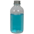 4 oz. Clear Glass Boston Round Bottle with 22/400 Brushed Silver Aluminum Cap with Foam Liner