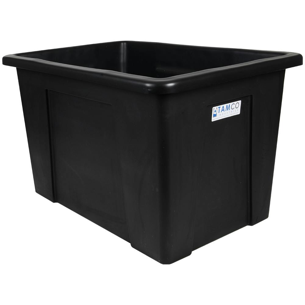 190 Gallon/22 Bushel Black LLDPE Rectangular Tamco® Tub Tank - 48-1/2" L x 35-1/2" W x 36-1/4" Hgt.