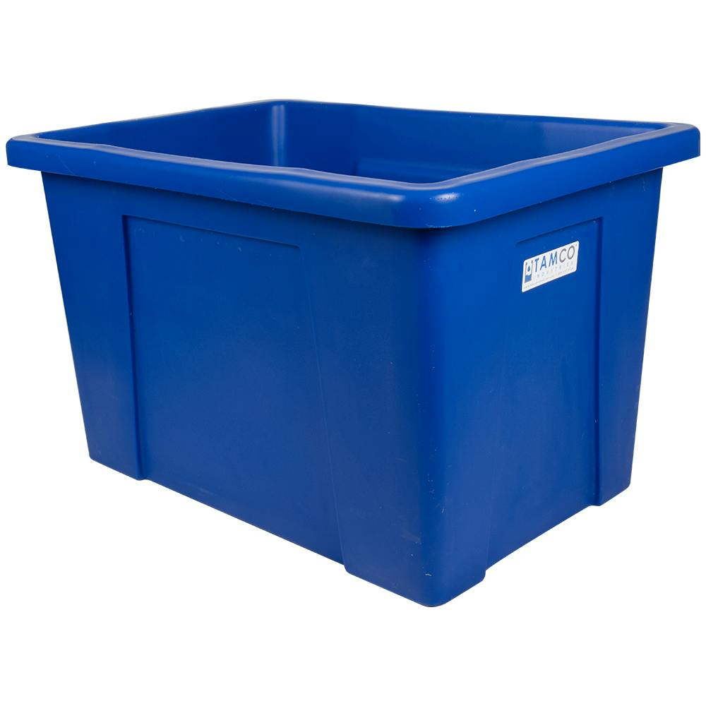 100 Gallon/12 Bushel Blue LLDPE Rectangular Tamco® Tub Tank - 41-1/2" L x 30-1/2" W x 28-1/4" Hgt.