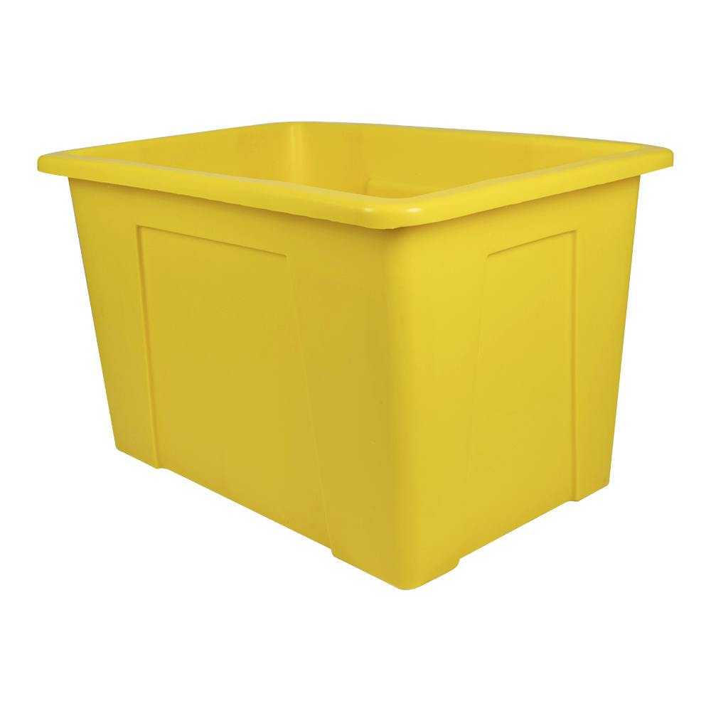 190 Gallon/22 Bushel Yellow LLDPE Rectangular Tamco® Tub Tank - 48-1/2" L x 35-1/2" W x 36-1/4" Hgt.