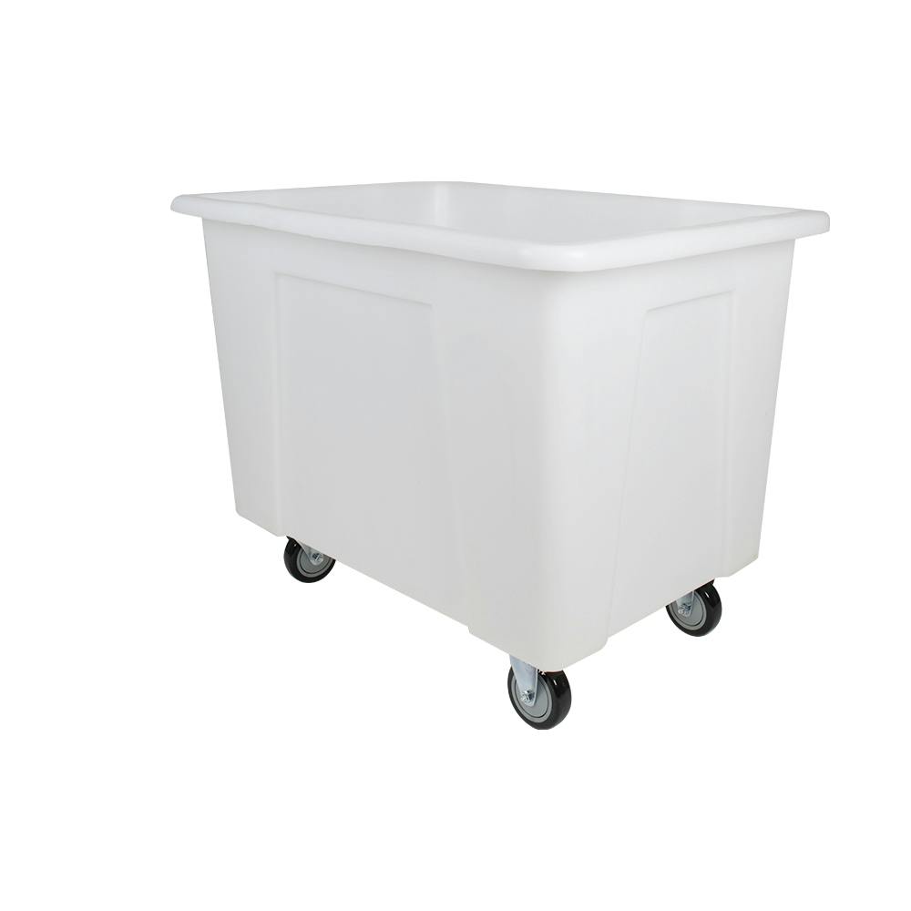 190 Gallon/22 Bushel Natural LLDPE Rectangular Tamco® Box Truck with 4" Casters - 48-1/2" L x 41-1/2" W x 41-1/2" Hgt. OD