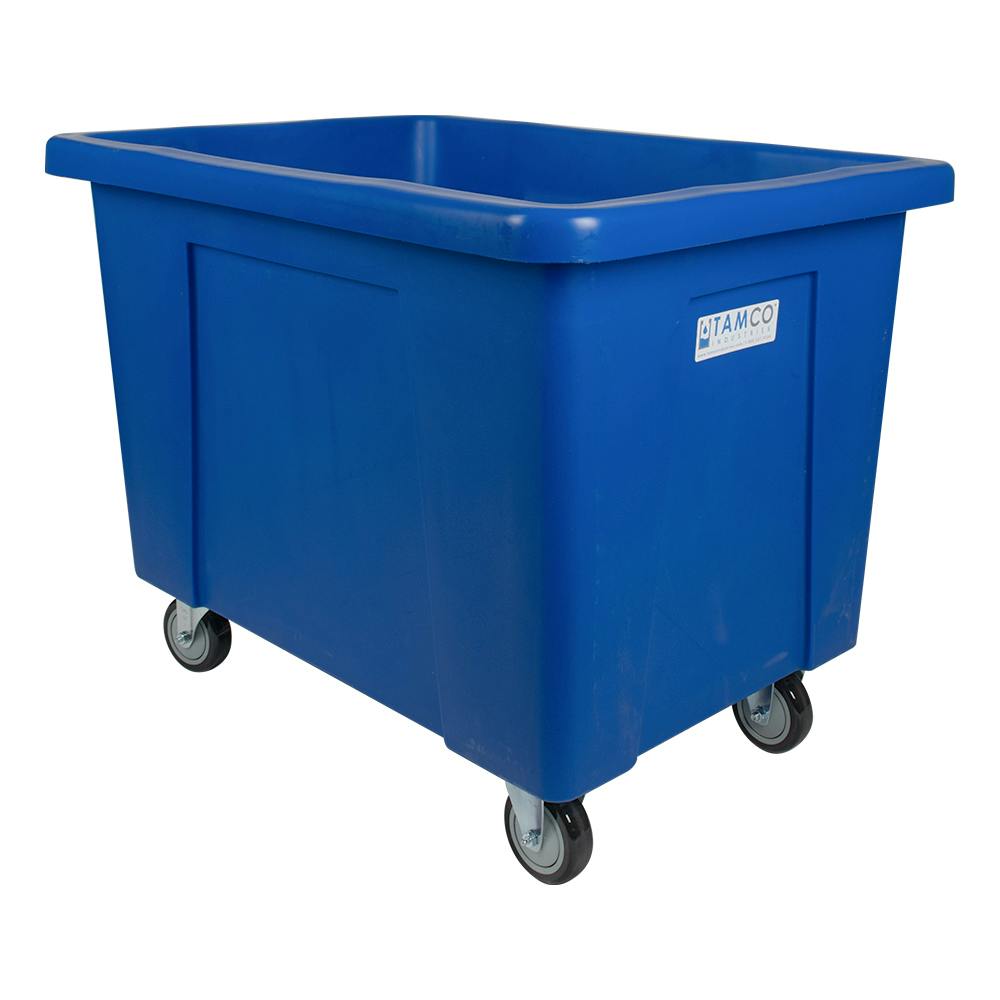 100 Gallon/12 Bushel Blue LLDPE Rectangular Tamco® Box Truck with 4" Casters - 41-1/2" L x 33-1/2" W x 33-1/2" Hgt. OD