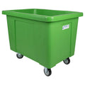190 Gallon/22 Bushel Green LLDPE Rectangular Tamco® Box Truck with 4" Casters - 48-1/2" L x 41-1/2" W x 41-1/2" Hgt. OD