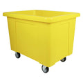 100 Gallon/12 Bushel Yellow LLDPE Rectangular Tamco® Box Truck with 4" Casters - 41-1/2" L x 33-1/2" W x 33-1/2" Hgt. OD