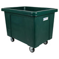 100 Gallon/12 Bushel Forest Green LLDPE Rectangular Tamco® Box Truck with 4" Casters - 41-1/2" L x 33-1/2" W x 33-1/2" Hgt. OD