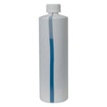 16 oz. White HDPE Cylindrical Easy-View Stripe Bottle with 24/410 White Ribbed Polypropylene Child-Resistant Cap (CRC) with F217 Liner