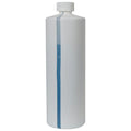 32 oz. White HDPE Cylindrical Easy-View Stripe Bottle with 28/410 White Ribbed Polypropylene Child-Resistant Cap (CRC) with F217 Liner