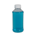 1 oz. Clear PET Modern Round Bottle with 20/410 White Ribbed Cap with F217 Liner