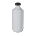 1 oz. White PET Modern Round Bottle with 20/410 Black Ribbed Cap with F217 Liner